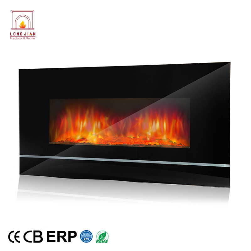 Modern Decorative Remote Master Flame Wall Mounted Inserts Hanging Suspended Tempered Glass Advanced Electrical Fireplace