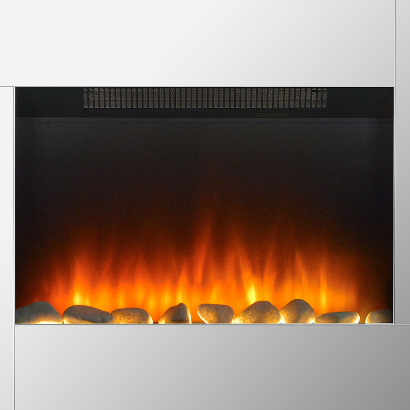 Flat Mirror Glass Indoor Wall Mounted Insert Decorative LED Electric Fireplace