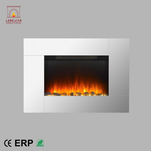 Flat Mirror Glass Indoor Wall Mounted Insert Decorative LED Electric Fireplace