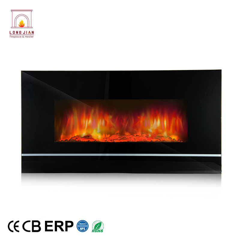 Modern Decorative Remote Master Flame Wall Mounted Inserts Hanging Suspended Tempered Glass Advanced Electrical Fireplace