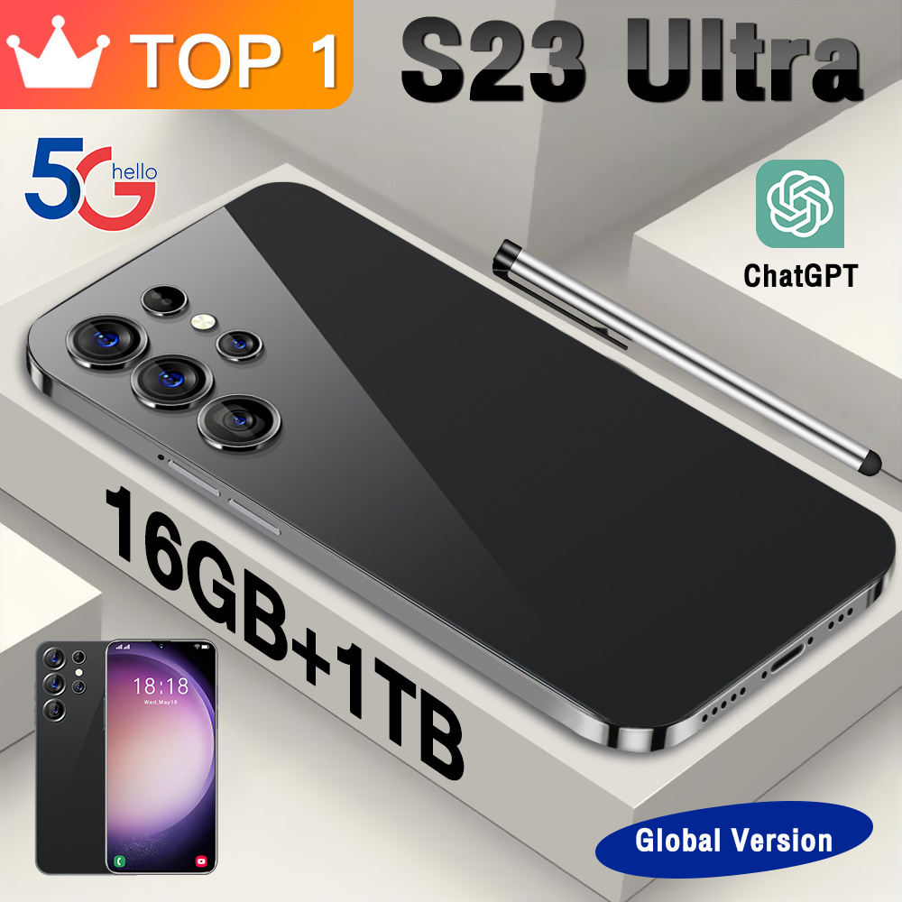 S23 ULTRA Original 16GB +1TB 48MP+108MP Face Unlocked Smartphone Full Display Android 12  Cellphone  5G Mobile Phone