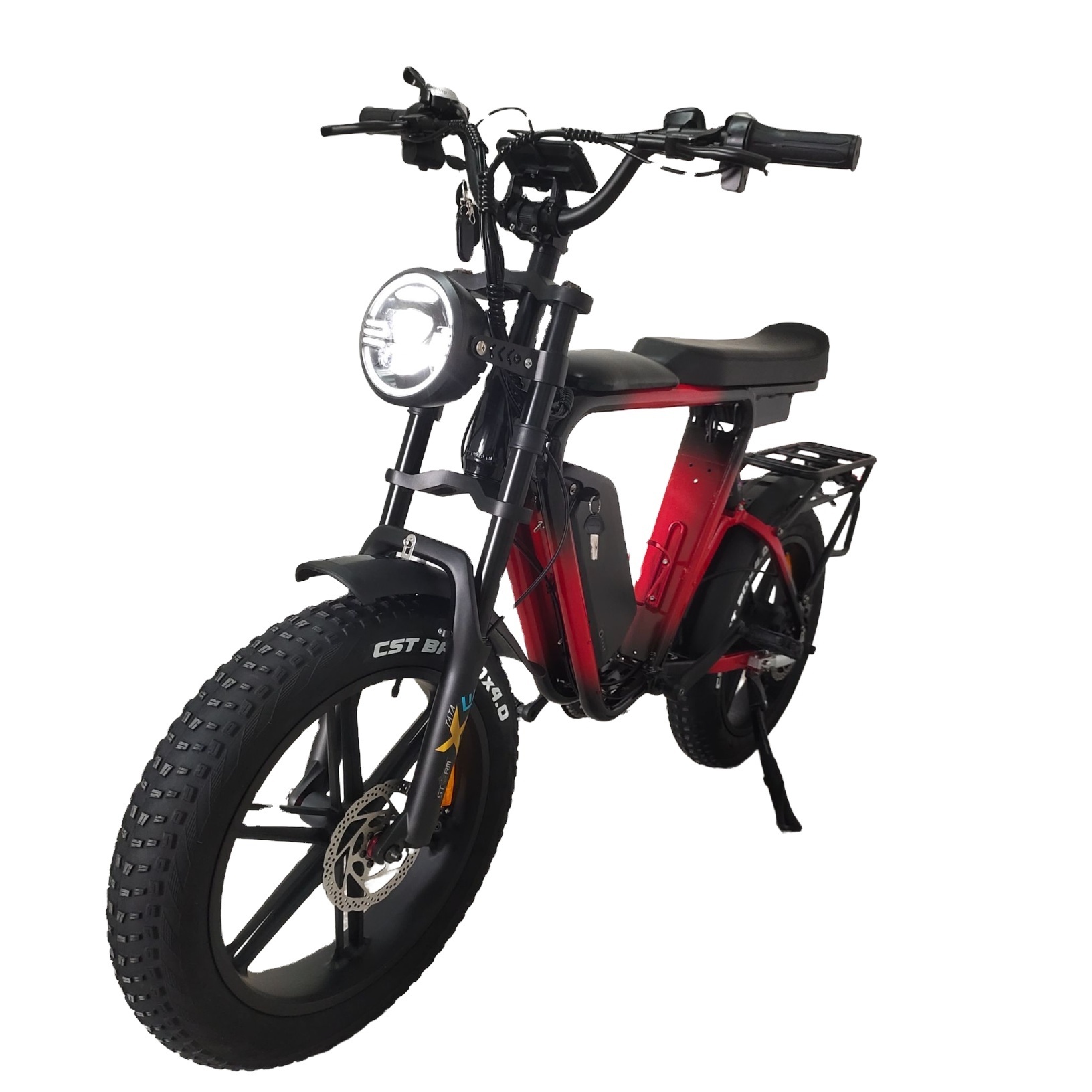 Mag-alloy wheel   motor 1000W Fat Tire Electric Bike 22Ah48V Oil Brake Full Suspension Steel Frame Dual Battery Ebike