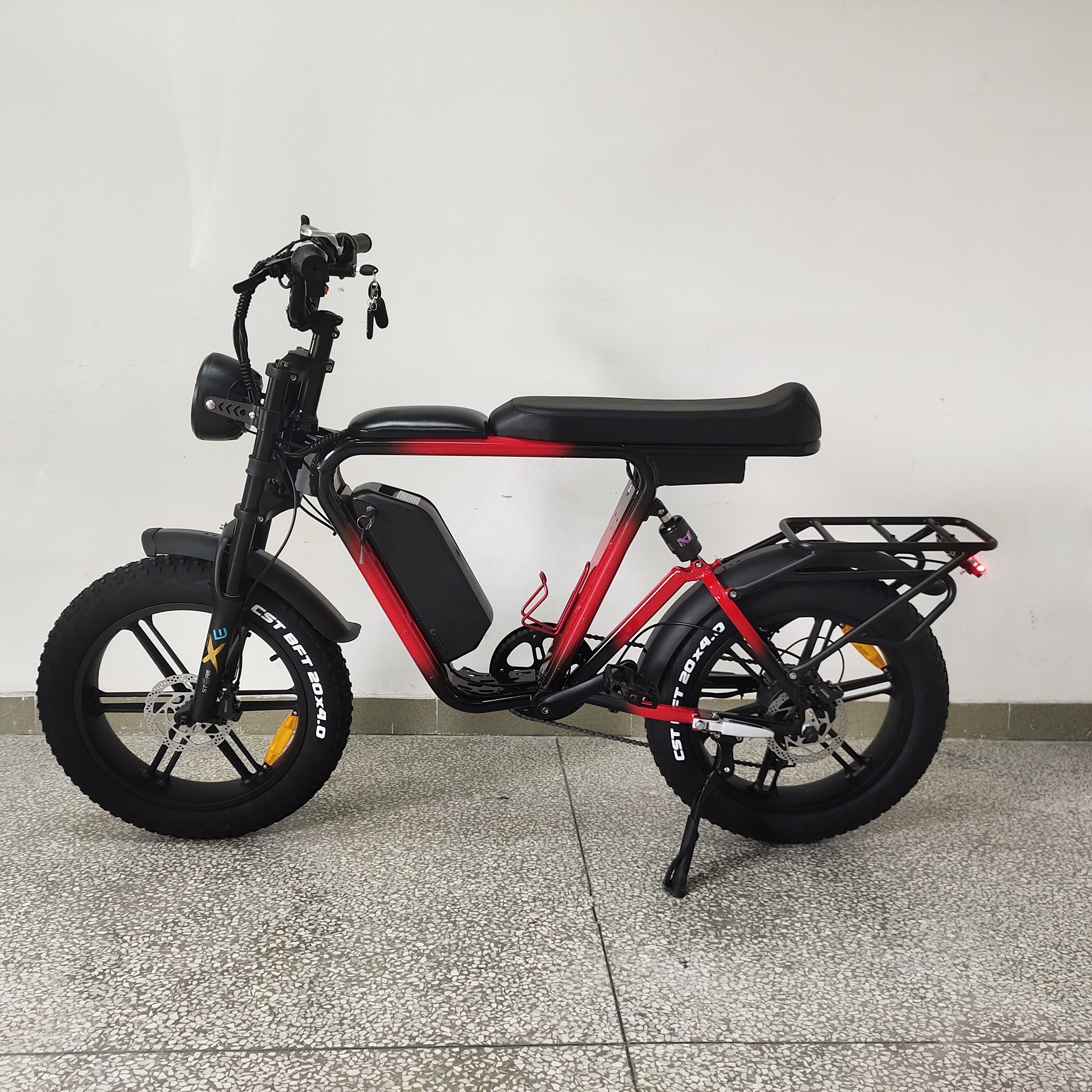 Mag-alloy wheel   motor 1000W Fat Tire Electric Bike 22Ah48V Oil Brake Full Suspension Steel Frame Dual Battery Ebike