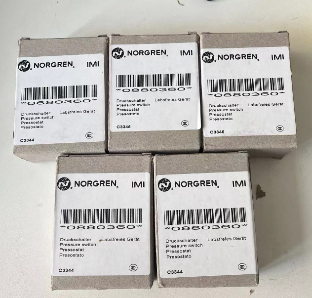 new original and stock Norgren 0880360 Pressure Switch, G 1/4 0.5bar to 8 bar