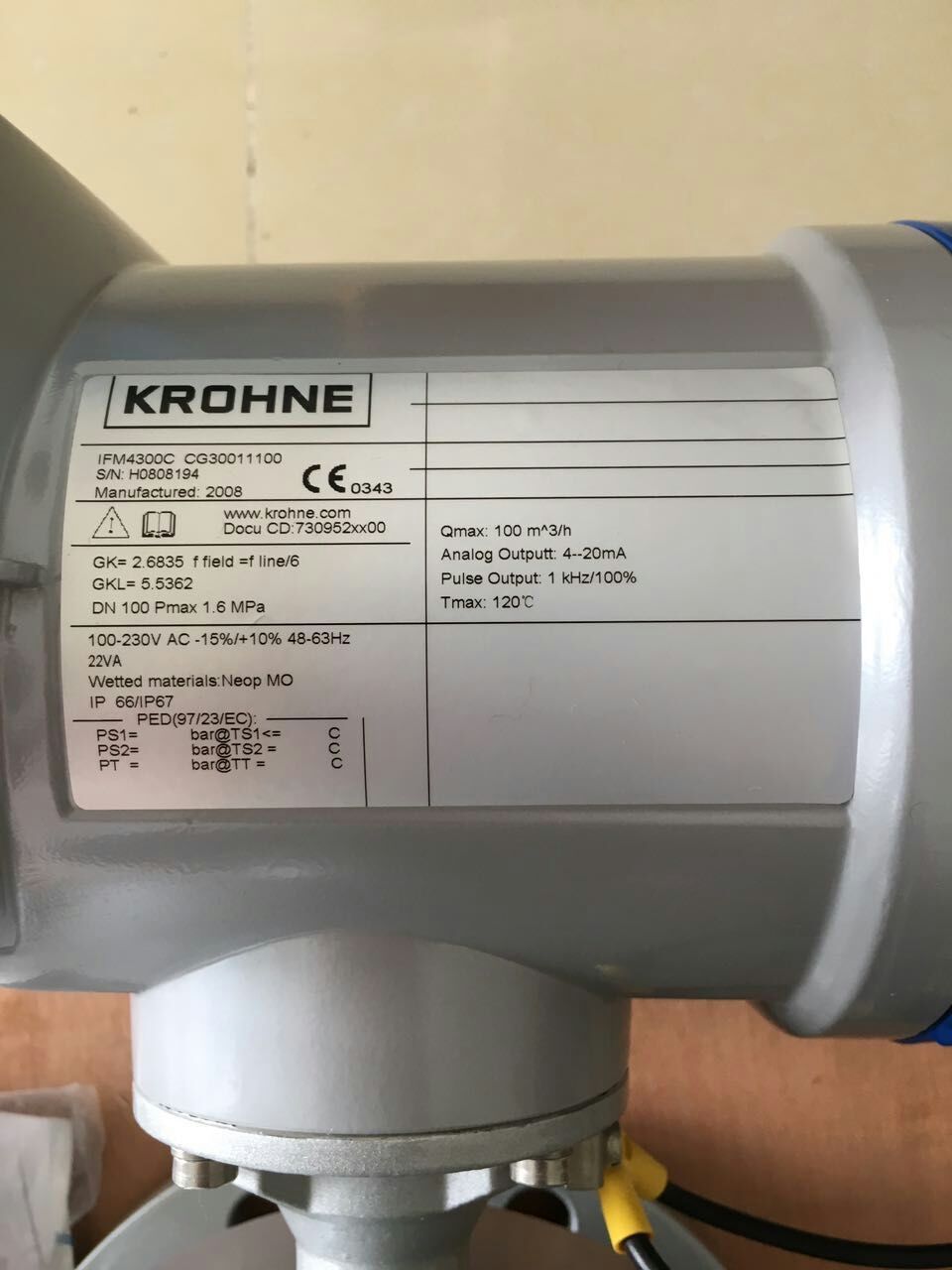 Original and new  Krohne OPTIFLUX 4300 Electromagnetic flow meter