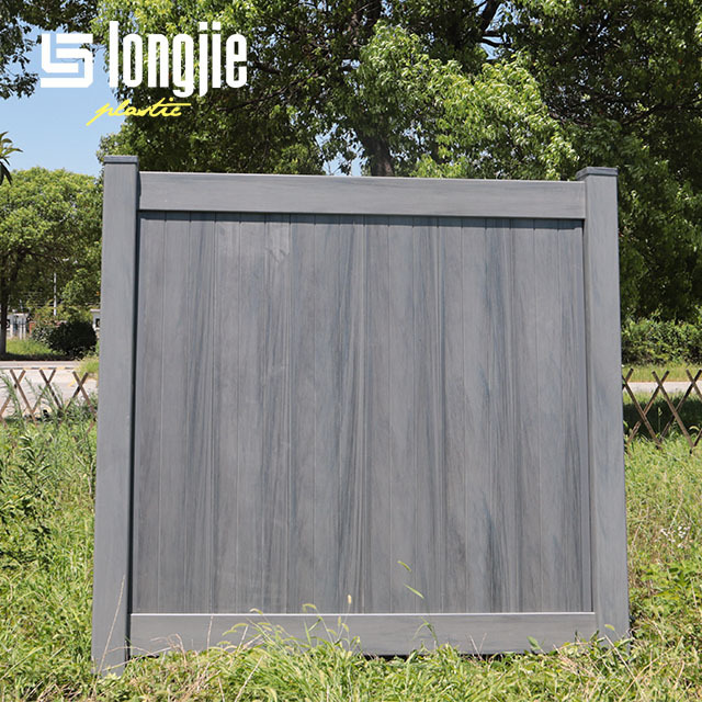 Longjie 6'x8' Grey Wood Color Wholesale Easily Assembled Plastic PVC Vinyl Privacy Fencing Panels