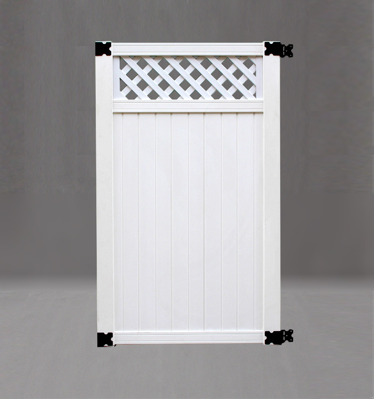 Longjie 6'x5' White Outdoor PVC Gate for PVC Vinyl Fence