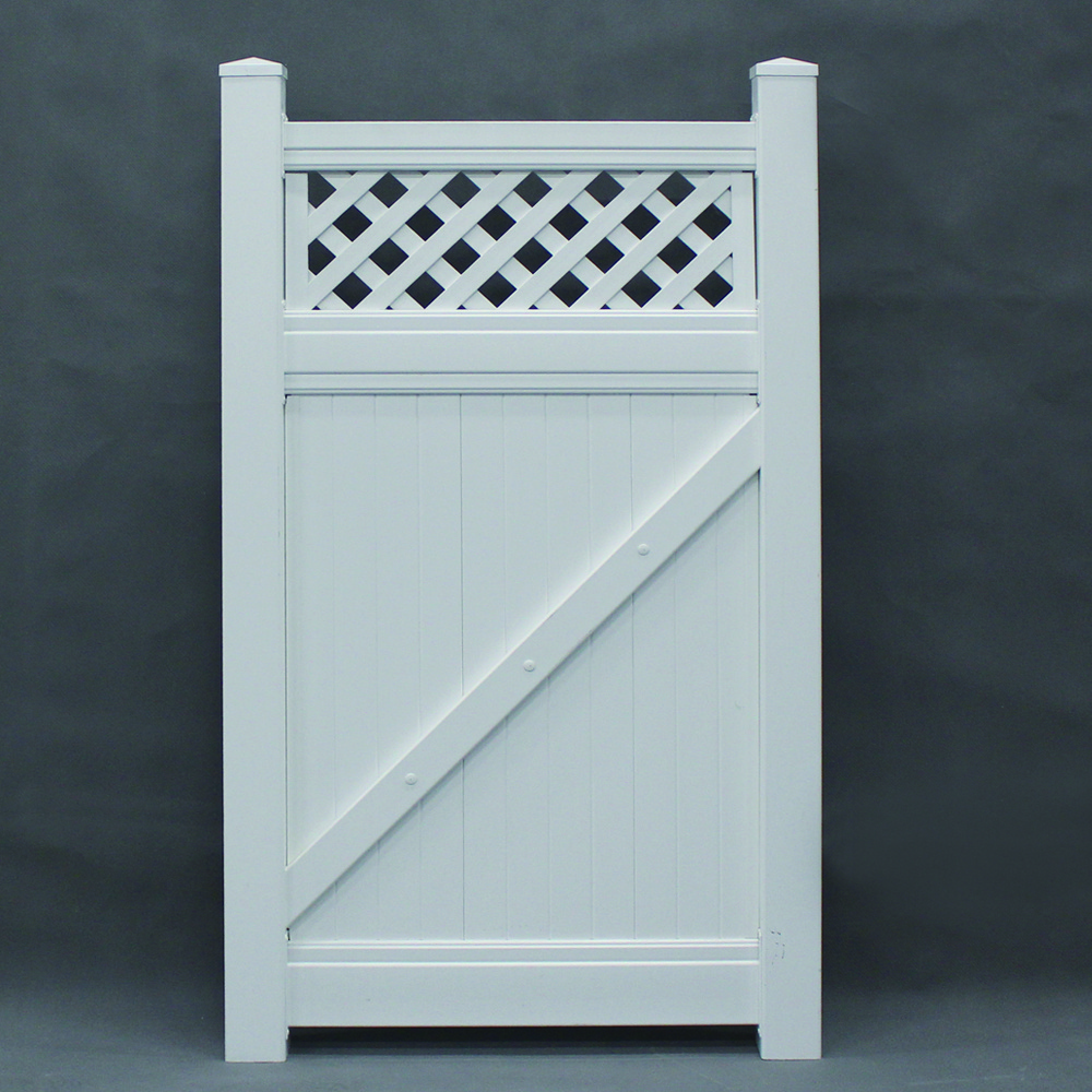 Longjie 6'x5' White Outdoor PVC Gate for PVC Vinyl Fence