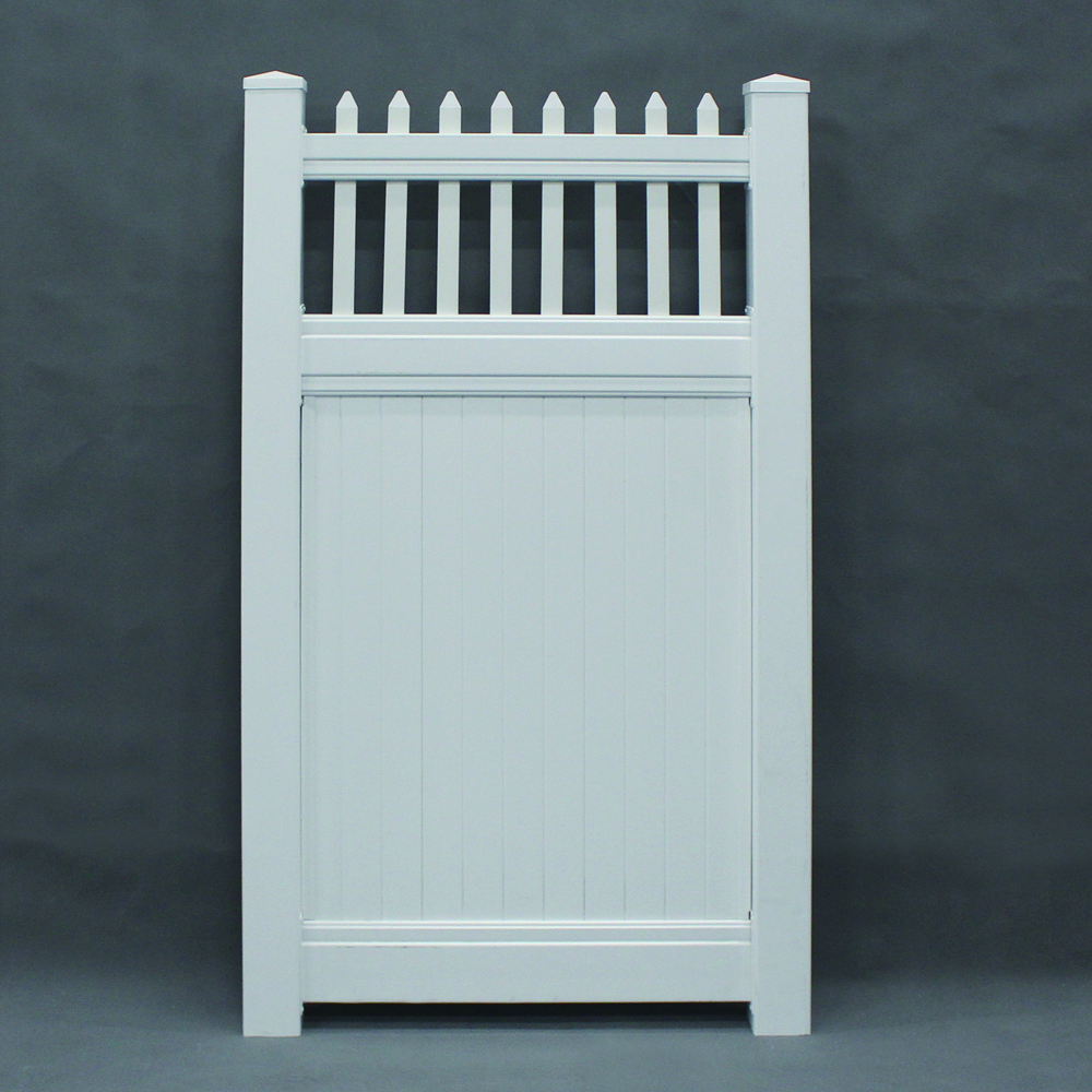 Longjie 6'x5' White Outdoor PVC Gate for PVC Vinyl Fence