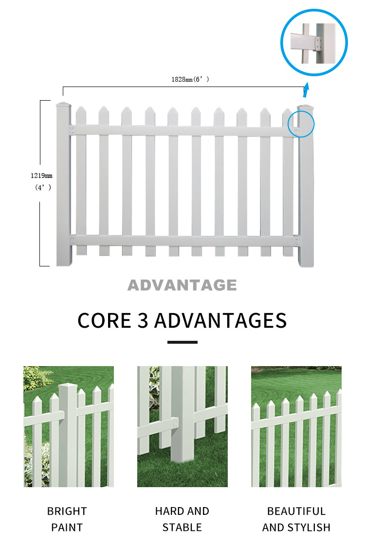 Garden Fence White Picket Useful Hot Sale Cheap Vinyl/wood Fencing, Trellis & Gates