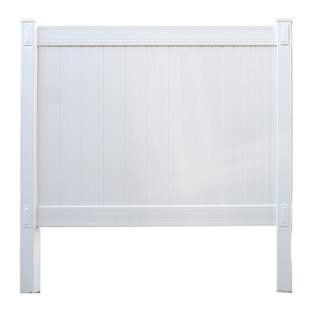 cheap vinyl fence  Gate 6' x 8' or 6' x 6 Hot Sale White Color PVC Solid Panel Private Fence