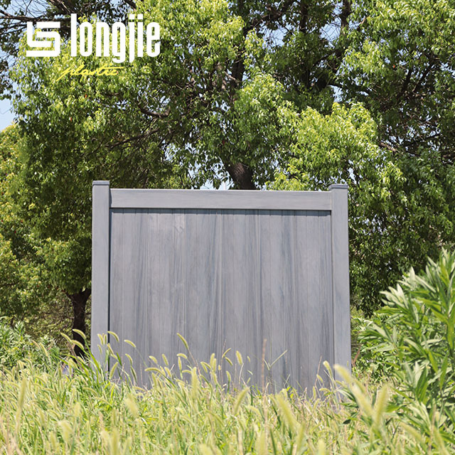 Longjie 6'x8' Grey Wood Color Wholesale Easily Assembled Plastic PVC Vinyl Privacy Fencing Panels