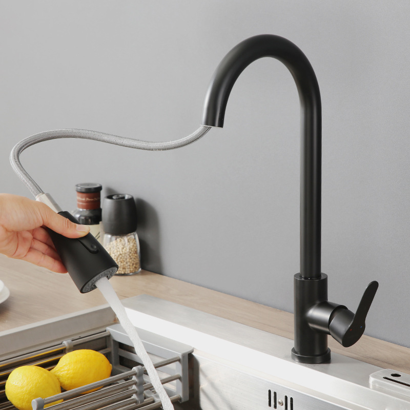 High Quality Kitchen Pull-Out Telescopic Cold And Hot Random Pulling Faucet Sink Dishwasher Basin Faucet