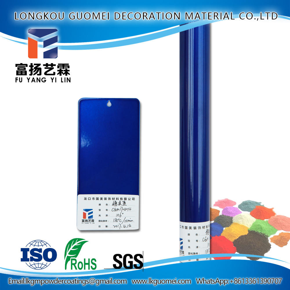 Chart standard luminous bright candy blue topcoat spray paint powder coating