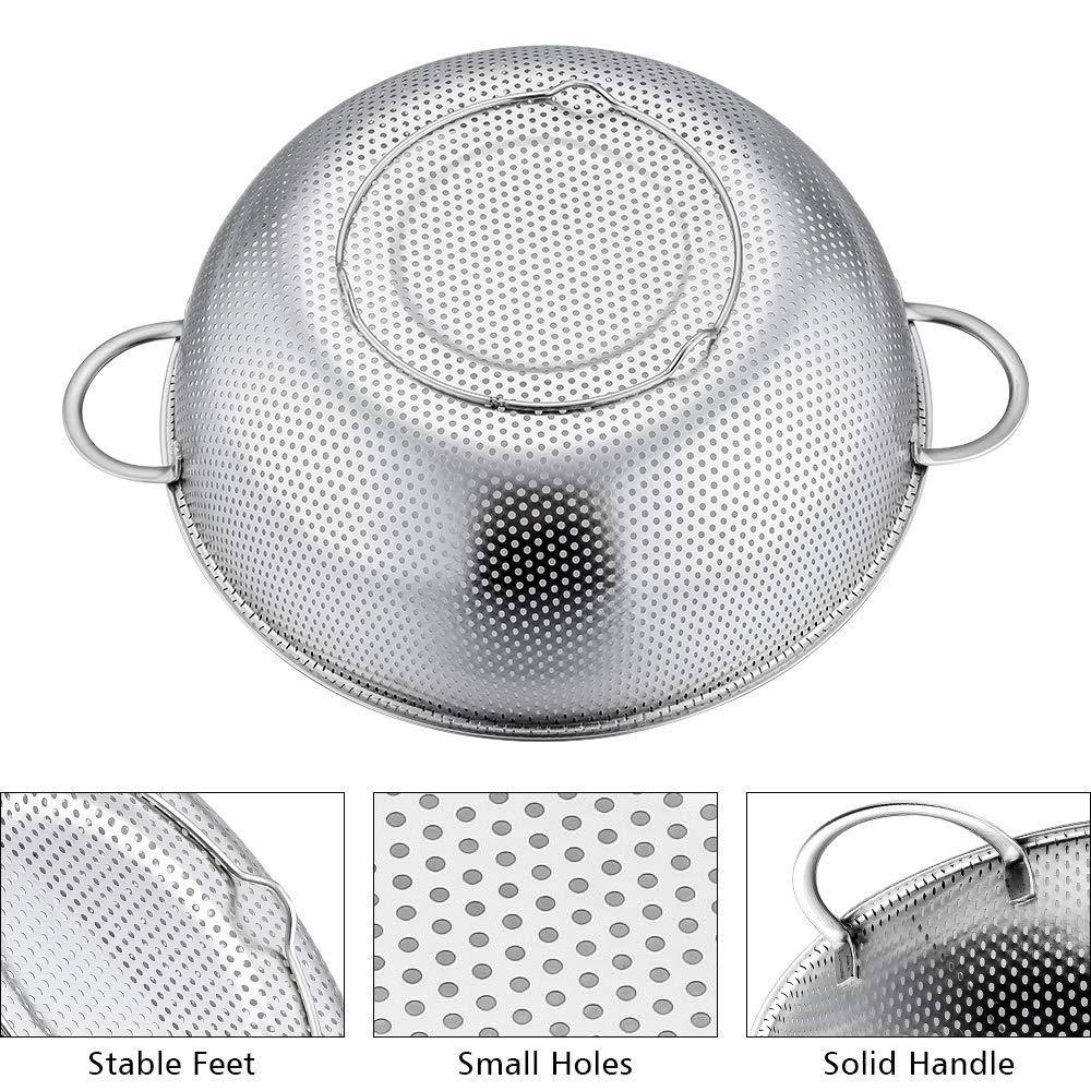 Heavy duty Dishwasher Safe 1/3/5 Quart Stainless Steel Micro-Perforated Colanders