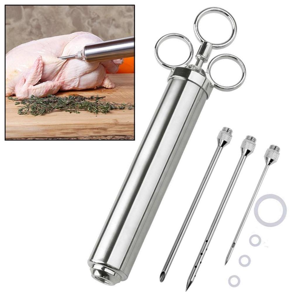 Christmas gift grill tools 2-oz stainless steel seasoning and marinade injector meat injector syringe