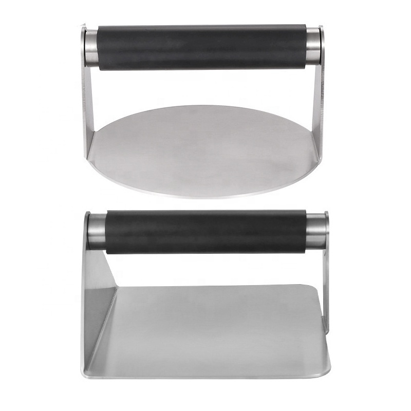 Hot sale non slip handle 5.5inch stainless steel hamburger patty maker burger press smasher