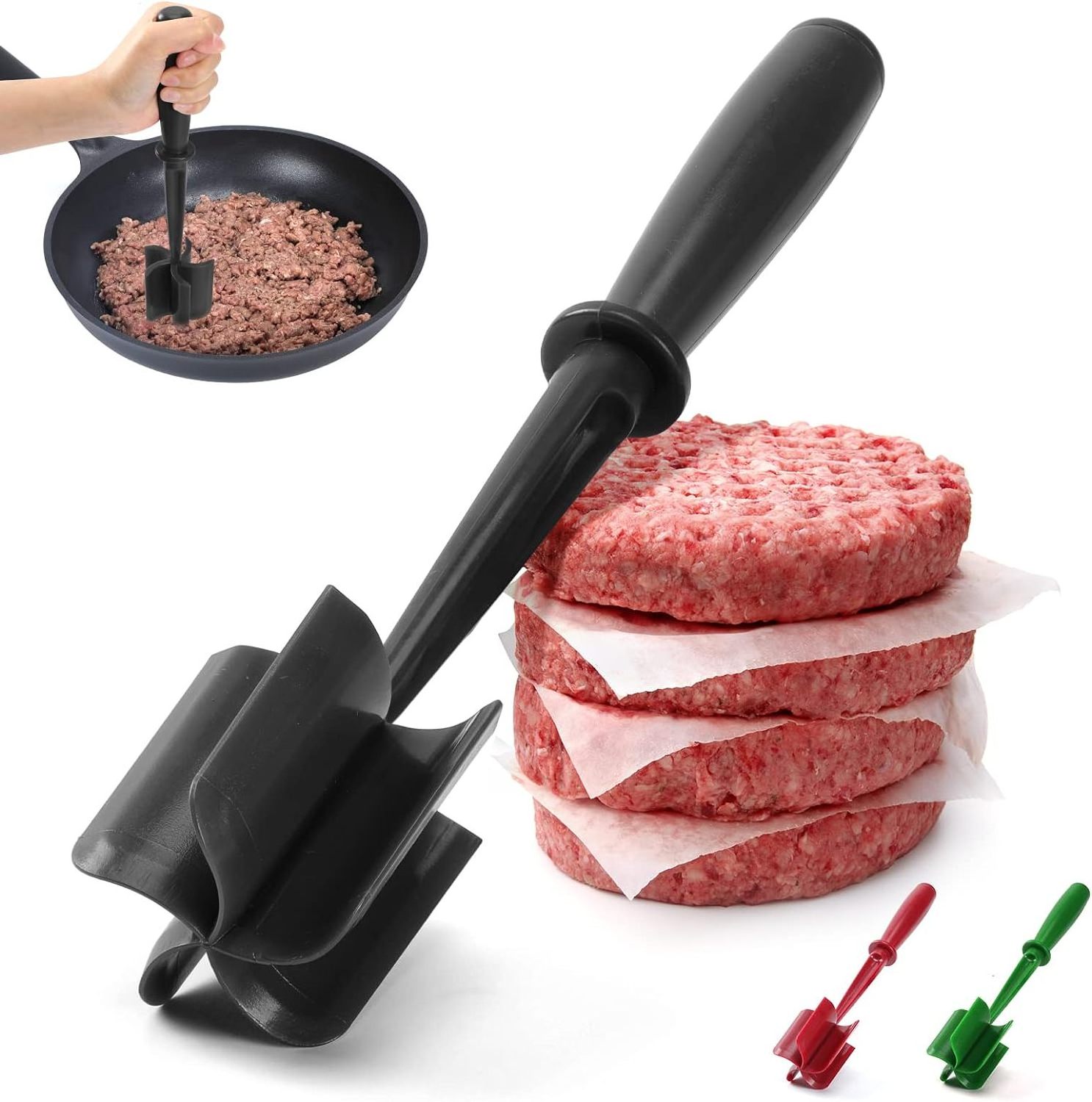 Upgrade Meat Chopper Hamburger Chopper Multifunctional Heat Resistant Masher and Smasher Ground Beef Masher