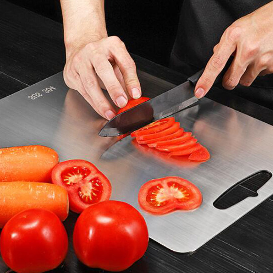 SUS-304 Strong Durable Easy Clean Large Chopping Boards Stainless Steel Cutting Board for Kitchen