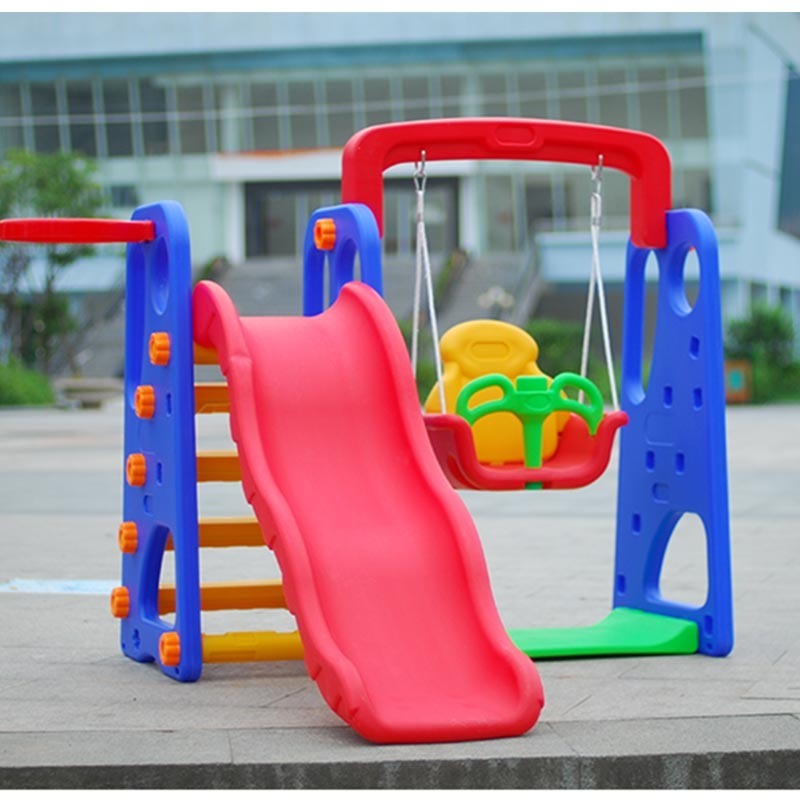 New arrival commercial kids plastic swing and slide set for sell