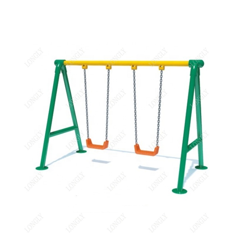 Hot sale A frame double seats metal kids swing sets