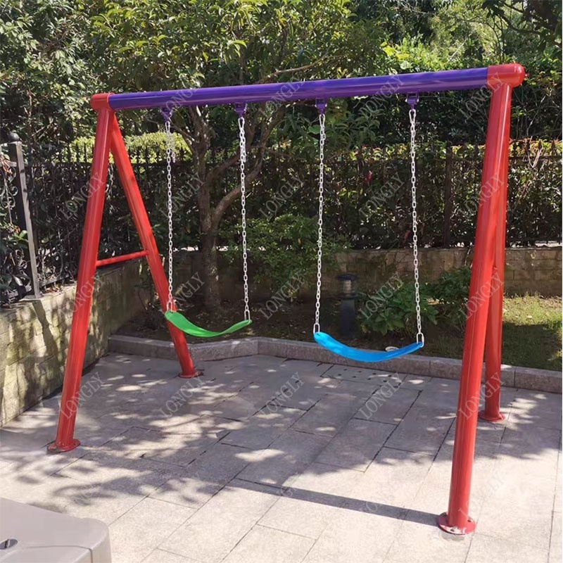 Hot sale A frame double seats metal kids swing sets