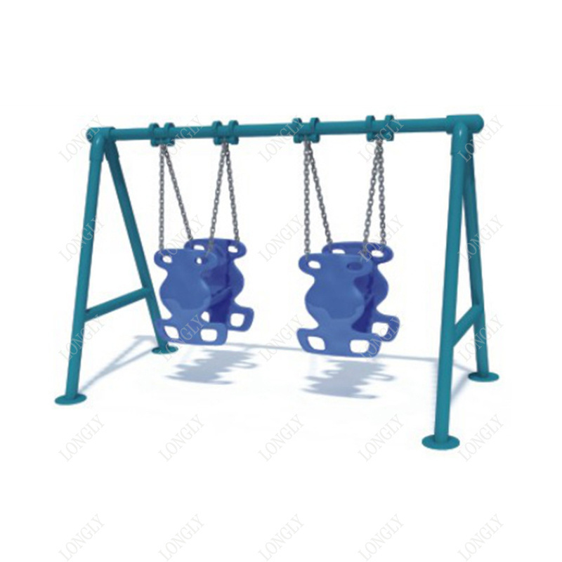 Hot sale A frame double seats metal kids swing sets