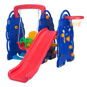 High quality kids plastic indoor toy slide and swing for preschool