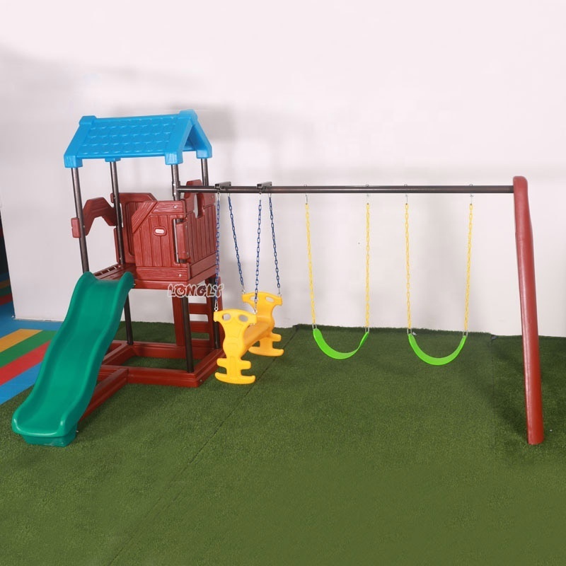 Hot sale cheap toys for children's plastic baby slide and swing set