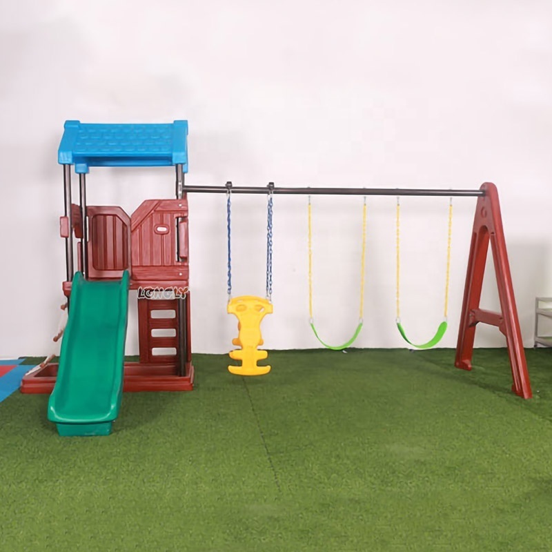 Hot sale cheap toys for children's plastic baby slide and swing set