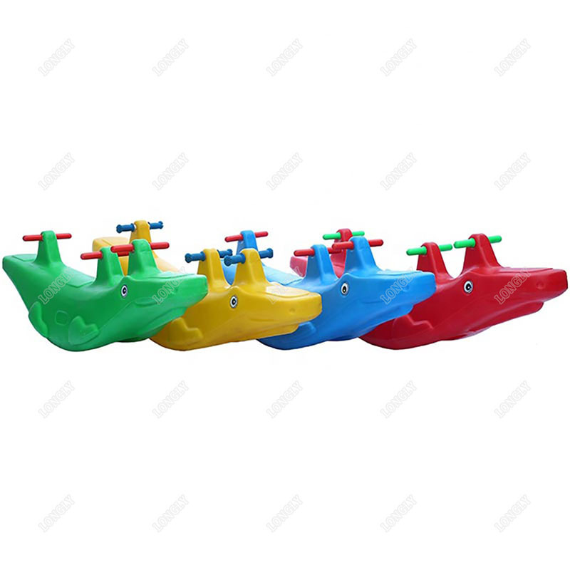 Longly wholesale plastic alligator teeter totter kids seesaw