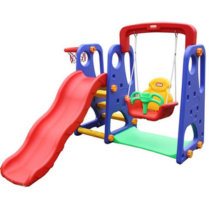 New arrival commercial kids plastic swing and slide set for sell