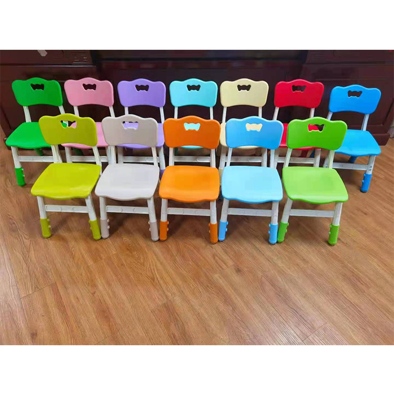 Colorful adjustable height kindergarten kids plastic chair for preschool