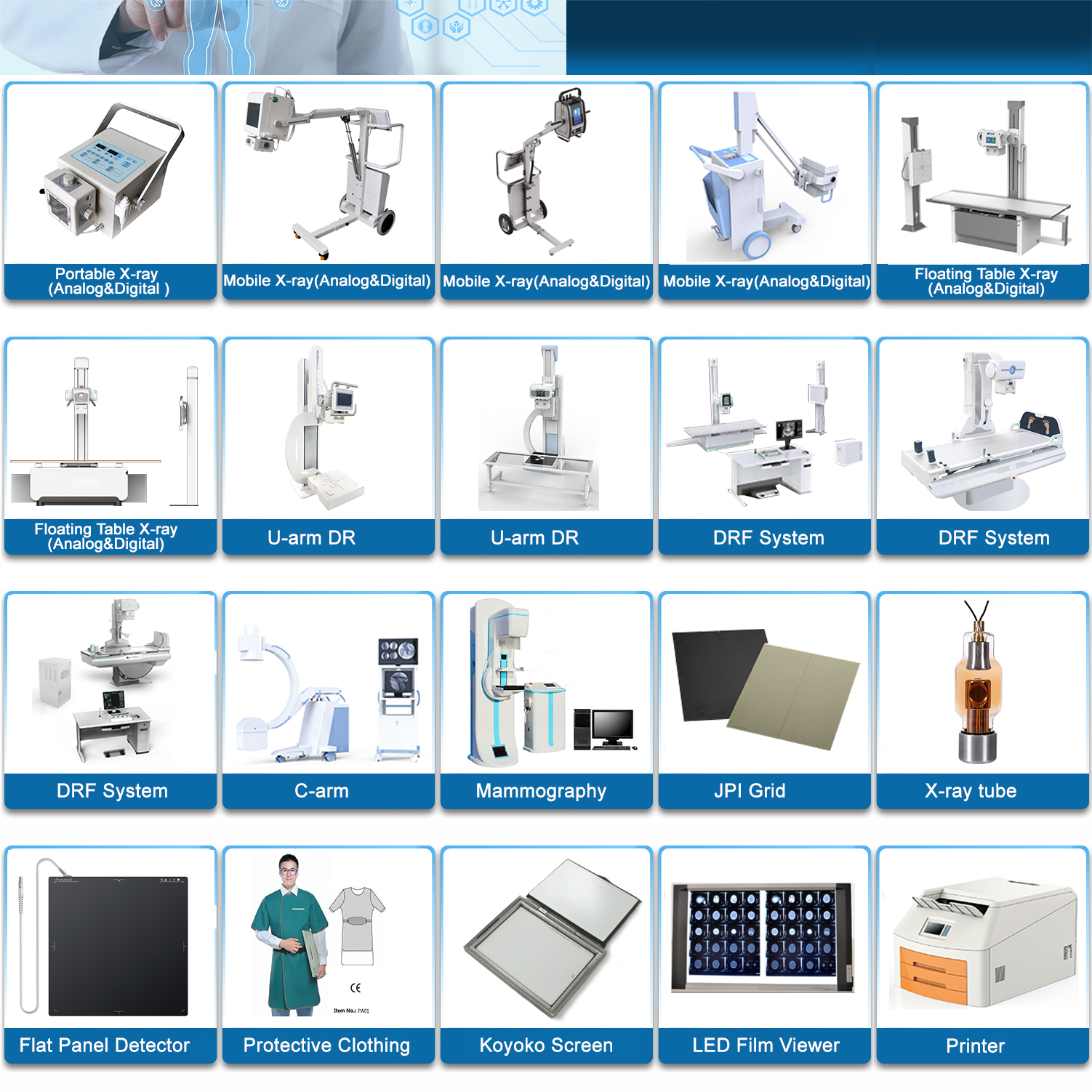 32KW 50KW 68KW Profesional Chest DR X Ray Prices Medical Radiology Diagnostic Digital Xray Equipment RX Digital X-ray Machine