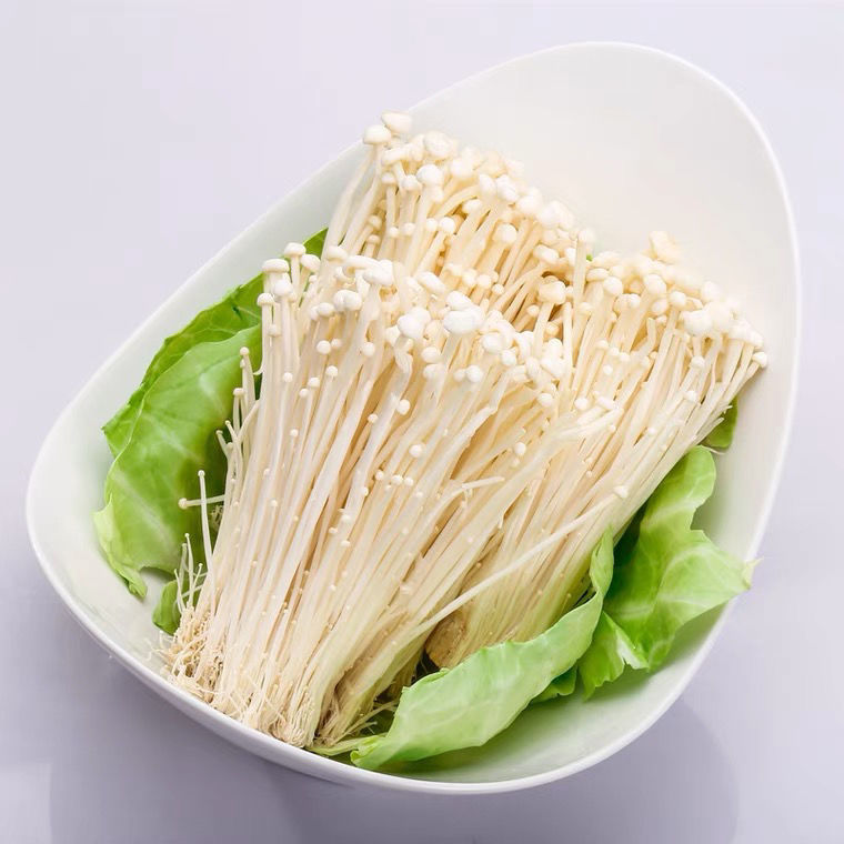 China Finc Fresh Enoki Mushroom Factory Production Large-scale Cultivation High-quality Mushrooms