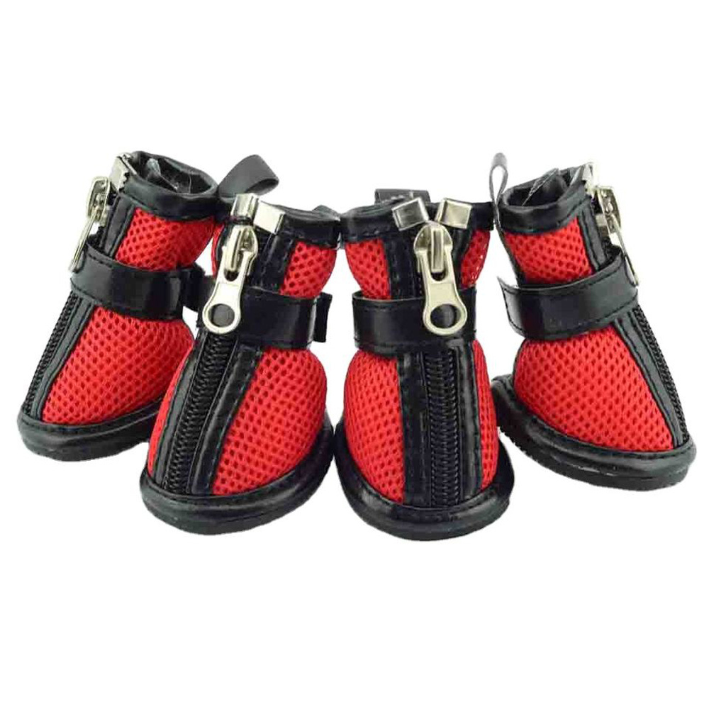 Hot Selling  Fashionable Pet Shoes Non Slip Waterproof Colorful Puppy Zipper Shoes