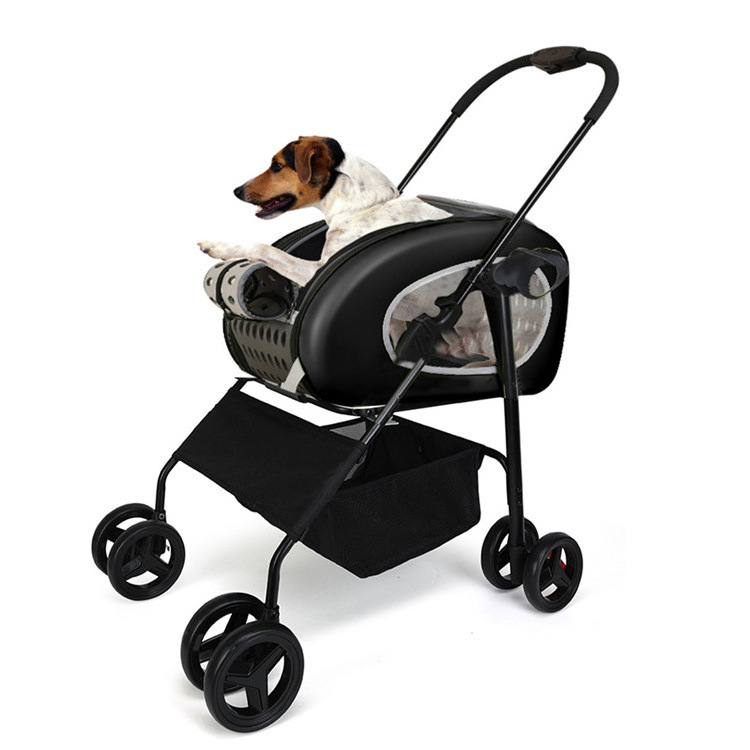 3 in 1 Folding Pet Stroller Pet Carrier 4 Wheels Medium Dog Cat Detachable Pet Carriers & Travel Products