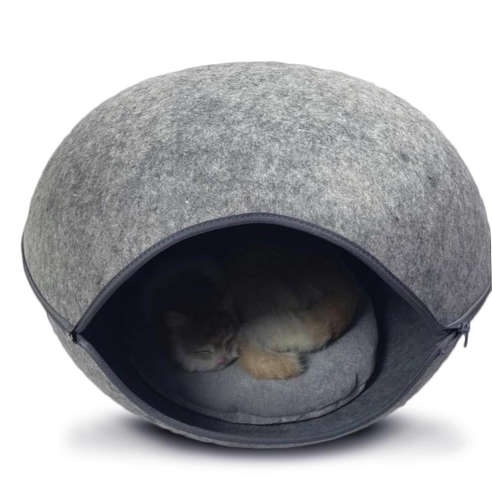 Felt Cat Cave Stylish Cat Bed Stuff Felted Wool Cocoons Beds