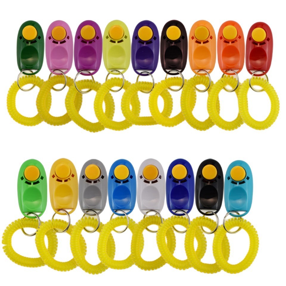 Multi Colors Finger Dog Training Clicker Pet Training Clicker with Wrist Strap Pet Training & Behavior Products for Cat Dog