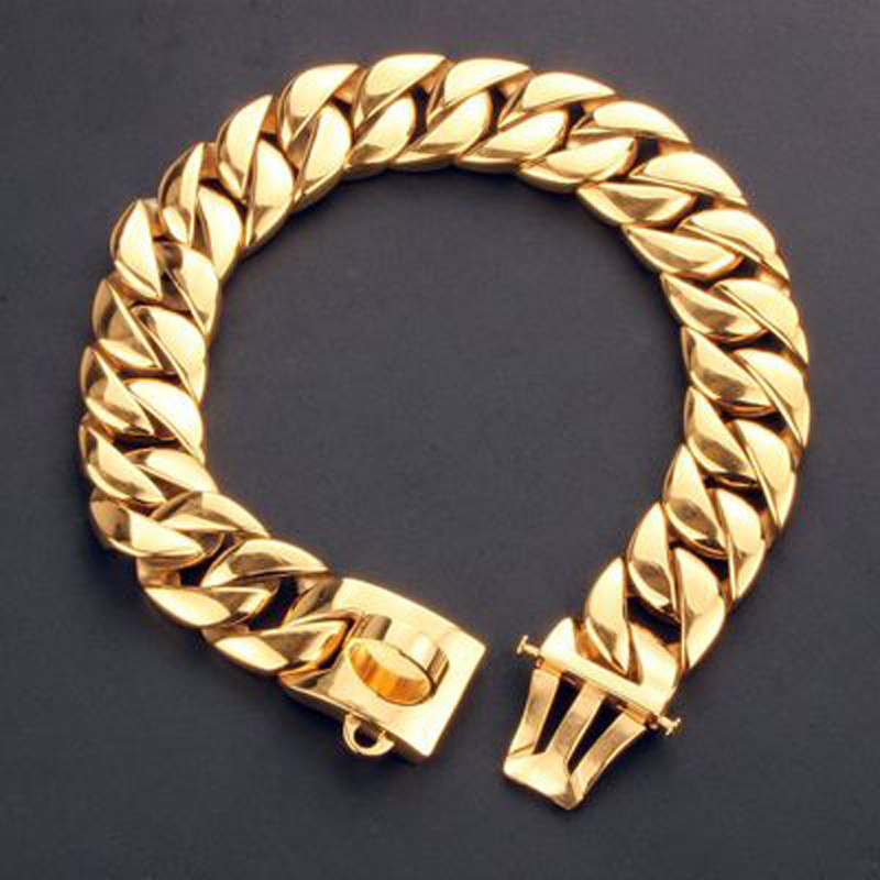 32mm Gold Dog Chain Collar Popular Fashion Collar Big Breed OEM Collar