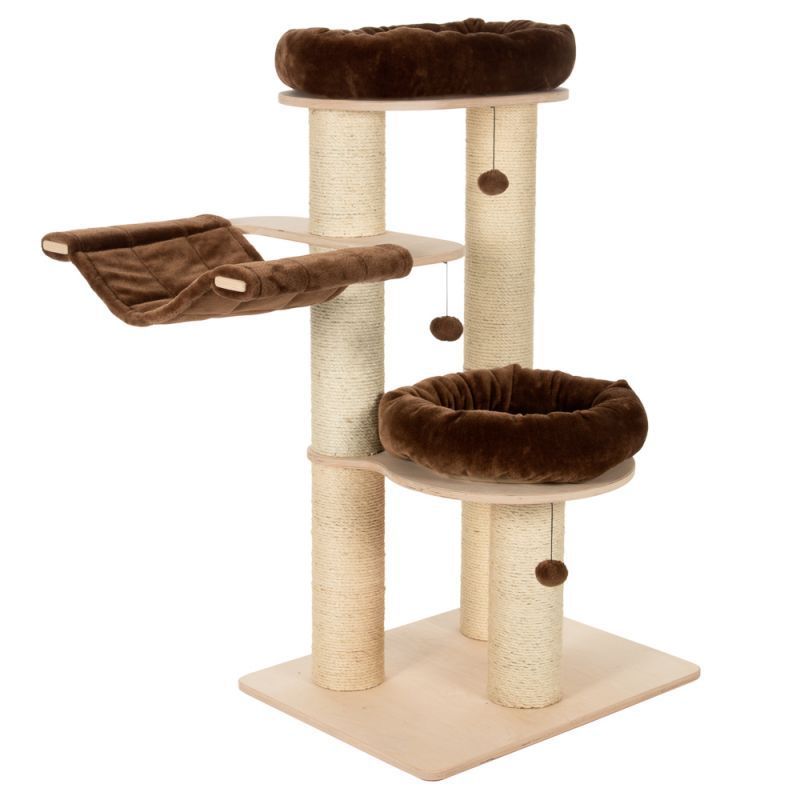 Wholesale Wooden Cat House Tree Pet Furniture Tower Climbing Kedi Aksesuarlar Condo Cat Tree Cat Tree Modern