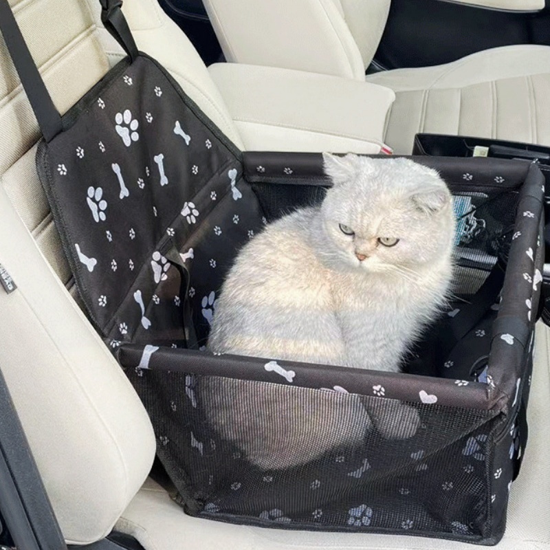 Hot-selling Folding Cat Dog Car Seat with Storage Pocket Safety Pet Car Booster Seat Portable Pet Carriers Travel Products Bag