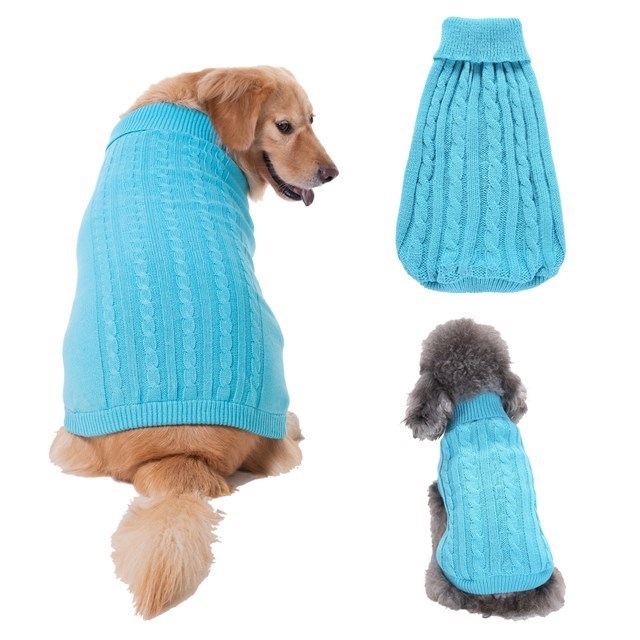 Pet Dog Warm Winter Jumper Knit Sweater Pet Clothes Classic Pet Big Dog Sweater