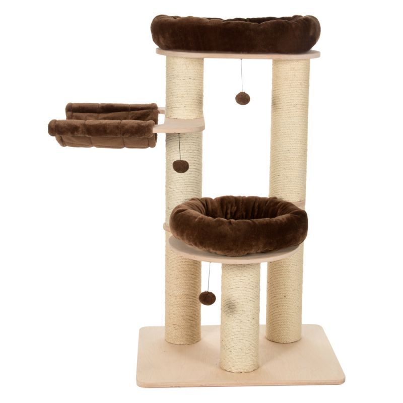 Wholesale Wooden Cat House Tree Pet Furniture Tower Climbing Kedi Aksesuarlar Condo Cat Tree Cat Tree Modern