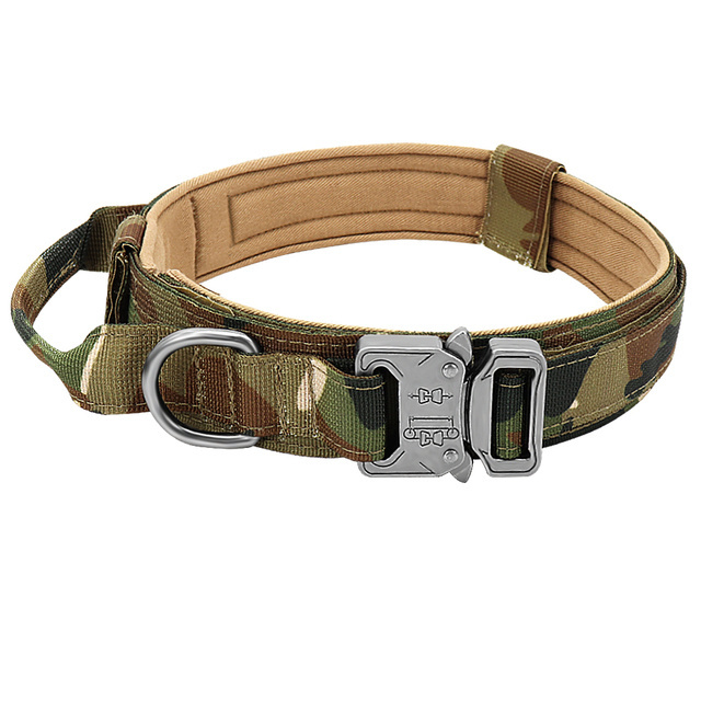 Tactical Dog Collar With Metal Buckle Camouflage Design Fashion Heavy Duty Pet Collar