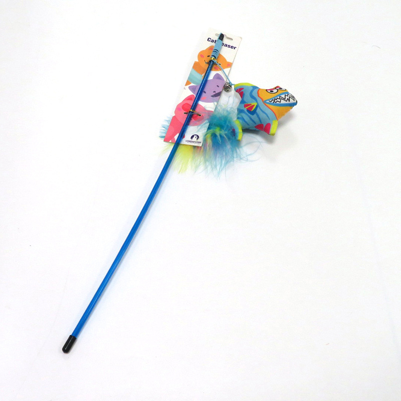 Cat Teaser Exerciser Cat Toy Wand  Toy Alternative Leather Fish Butterfly Pet Toys