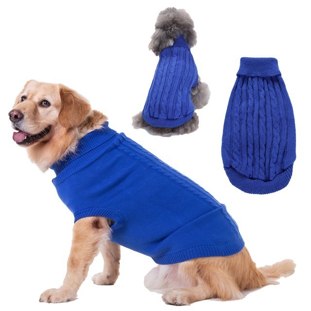 Pet Dog Warm Winter Jumper Knit Sweater Pet Clothes Classic Pet Big Dog Sweater