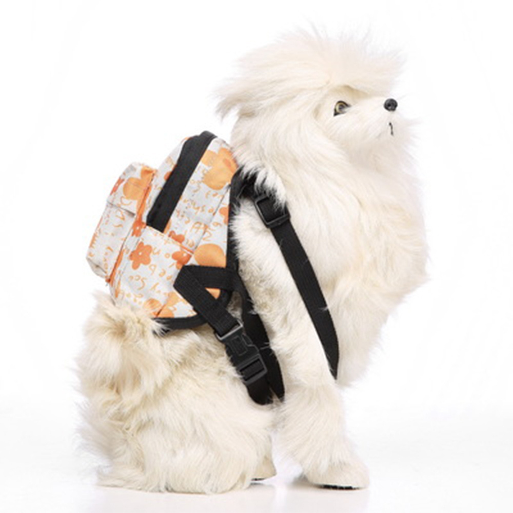 Cute Pet Backpack Harness Travel Outdoor Hiking Adjustable Leash Saddlebag for Small Dogs