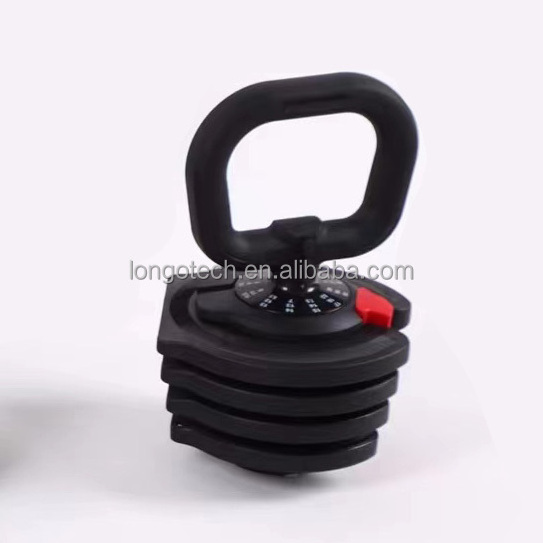 Longotech Multi Functional Free Weights Weightlifting Fitness 3-In-1 12 Gear Adjustable Dumbbell Kettlebell Barbell Set