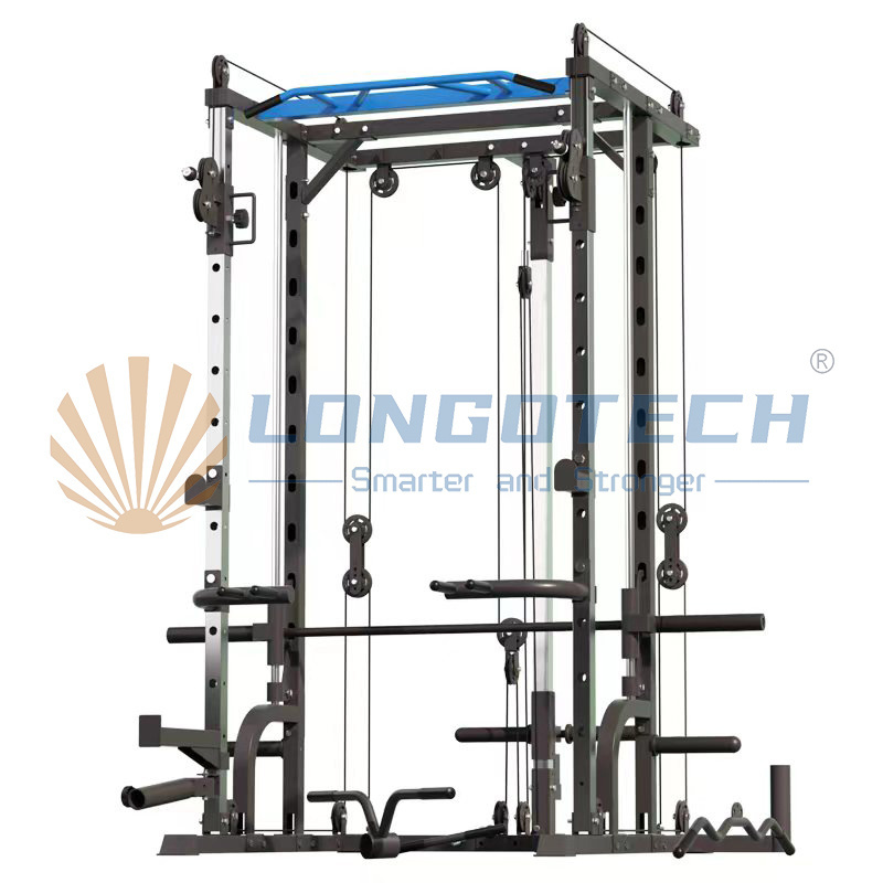 Home Gym Strength Training Fitness Cage Smith Machine Multifunction Half Power Rack Gym Equipement Squat Rack With Pull Up Bar